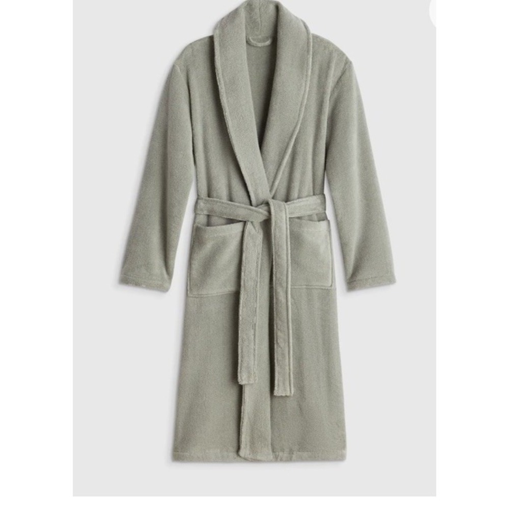 QUINCE TURKISH COTTON ROBE SAGE SIZE X-LARGE SOLD OUT ONLINE UNISEX - Picture 4 of 9